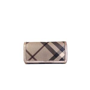 BURBERRY Smoked Check Continental Wallet Organizer Wallet